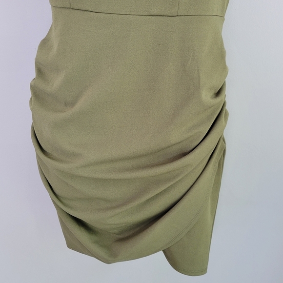 Planet Gold Size L Olive Cap Sleeve Bodycon Dress - Picture 3 of 11